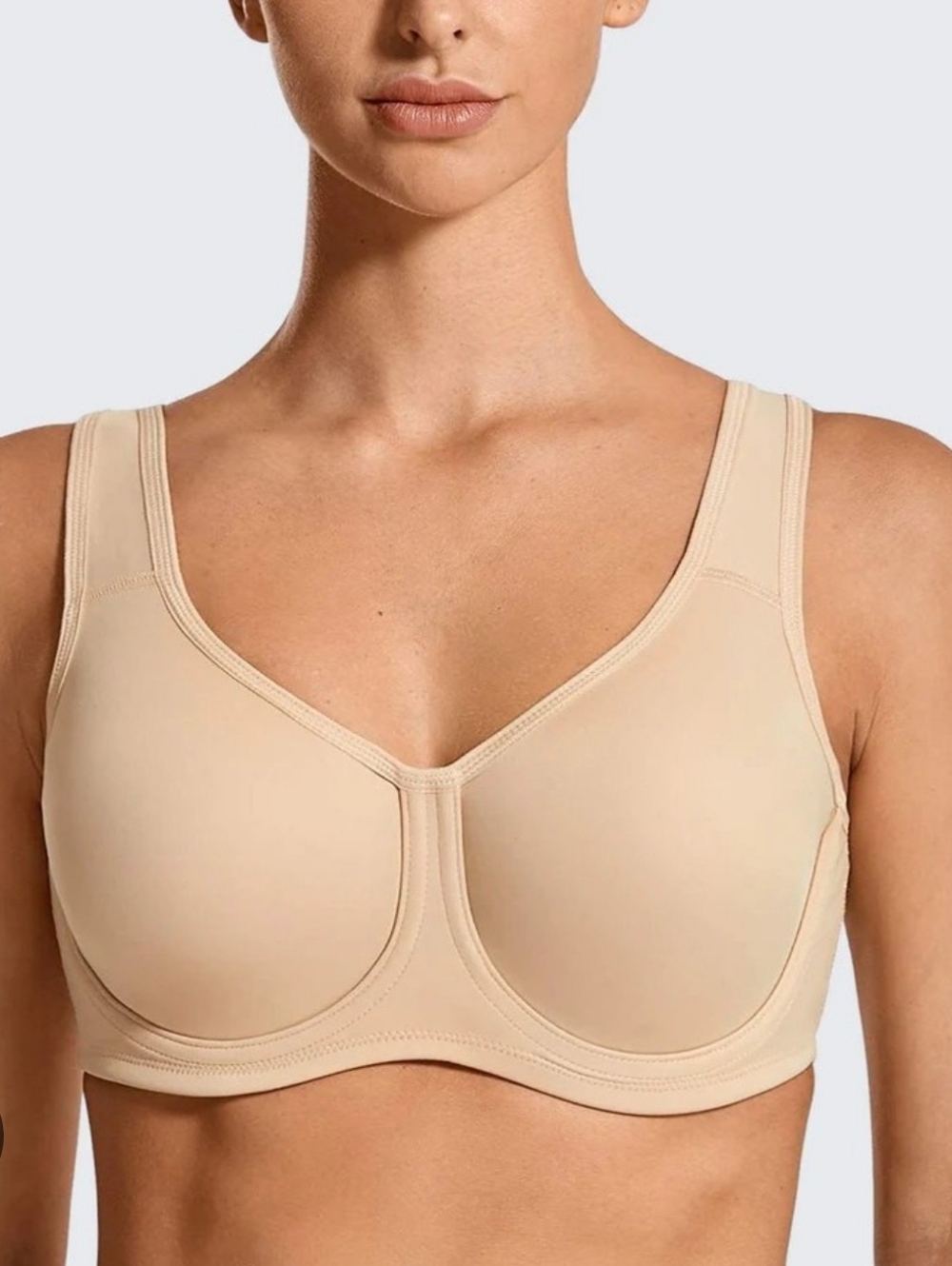 Syrokan Underwire Sport Bra Maximum Support A227 Beige Size 38DD NWT